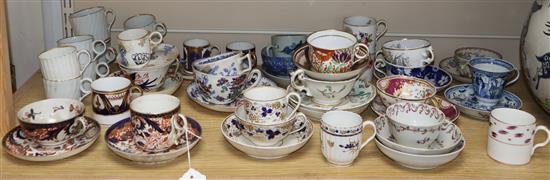 A large group of Worcester, New Hall, Regency tea and coffee wares and 19th century tea wares